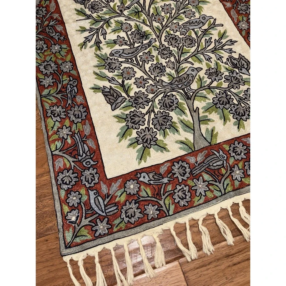 Kashmiri Tree Of Life Textile Wall Hanging Kashmiri Home Decor Art 46 x 28.5